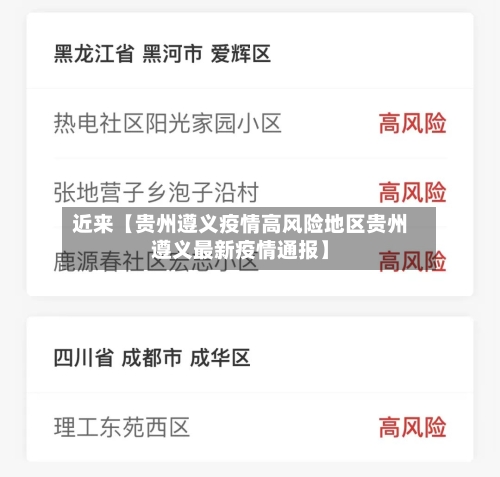 近来【贵州遵义疫情高风险地区贵州遵义最新疫情通报】-第2张图片