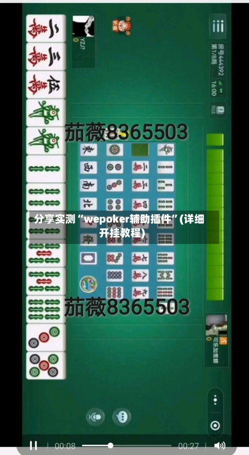 分享实测“wepoker辅助插件”(详细开挂教程)