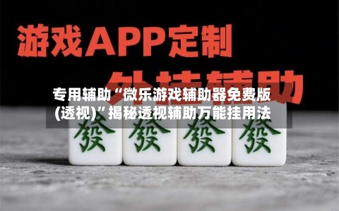 专用辅助“微乐游戏辅助器免费版(透视)”揭秘透视辅助万能挂用法-第3张图片