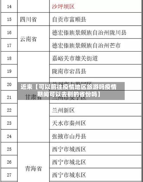 近来【可以前往疫情地区旅游吗疫情期间可以去别的省份吗】-第3张图片