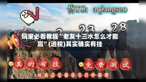 玩家必看教程“老友十三水怎么才能赢”(透视)其实确实有挂