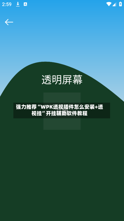 强力推荐“WPK透视插件怎么安装+透视挂”开挂辅助软件教程-第2张图片
