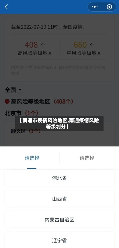 【南通市疫情风险地区,南通疫情风险等级划分】