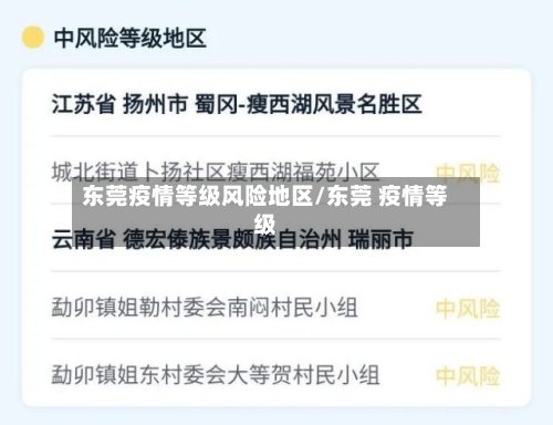 东莞疫情等级风险地区/东莞 疫情等级-第3张图片